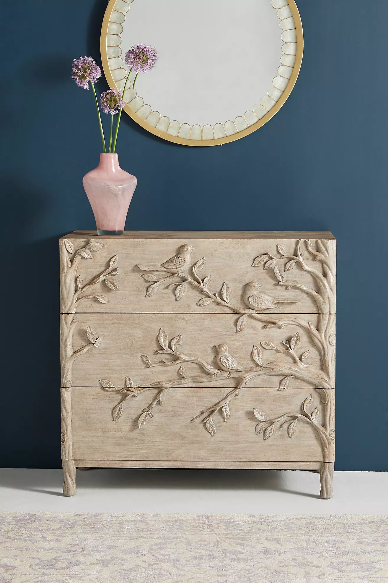 anthropologie dresser Handcarved Ornithology Three-Drawer Dresser by Anthropologie