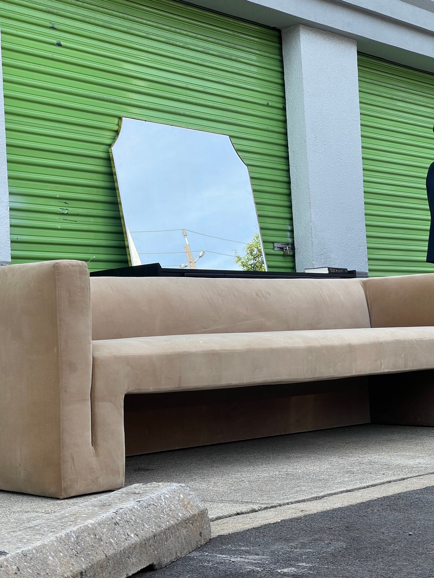 Polished Brass Mantel Mirror