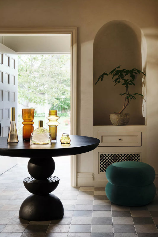 Sculptural Black Finish Dining Table