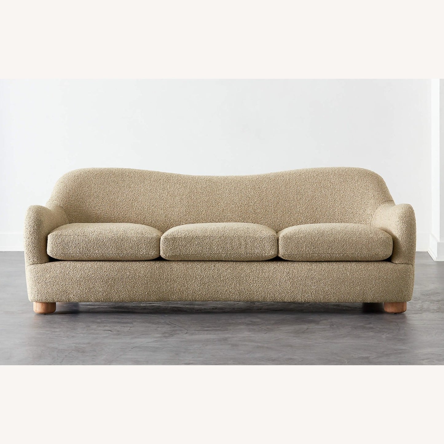 CB2 Bacio Sofa in Camel Boucle 86”