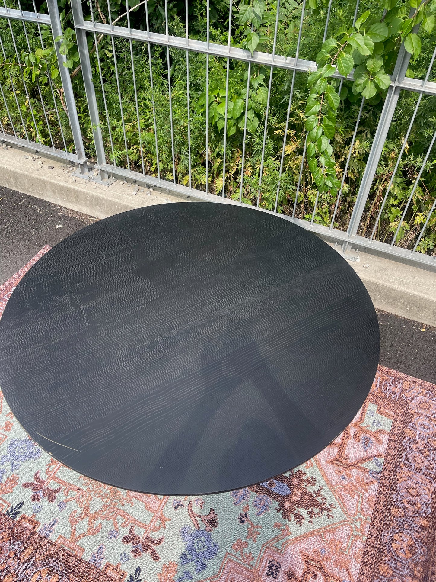 Sculptural Black Finish Dining Table