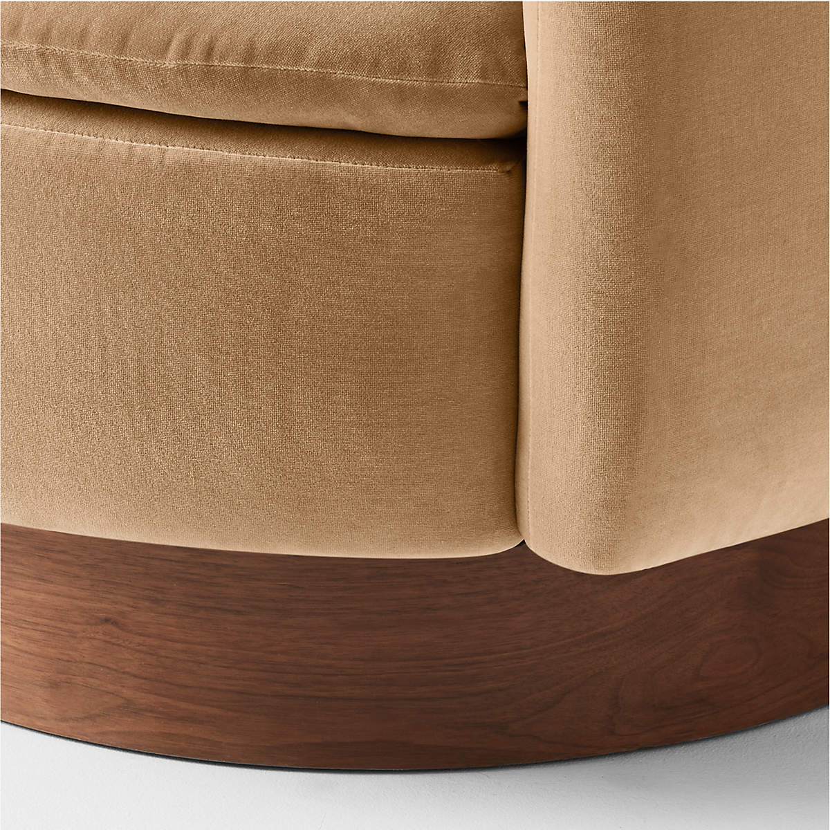 Muir Camel Velvet Swivel Barrel Accent Chair