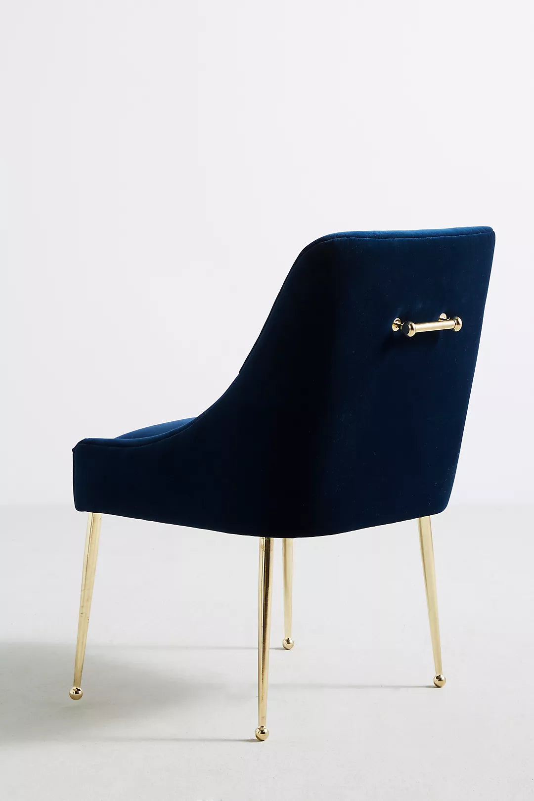 Navy Blue Velvet & Brass Dining Chair