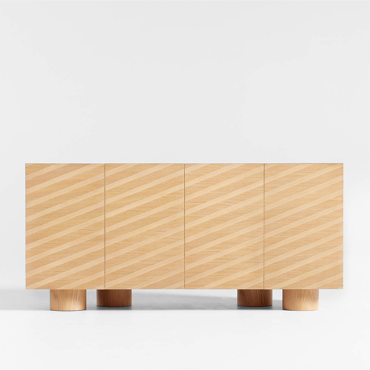 Oak Striped Raya Media Console & Sideboard Cabinet