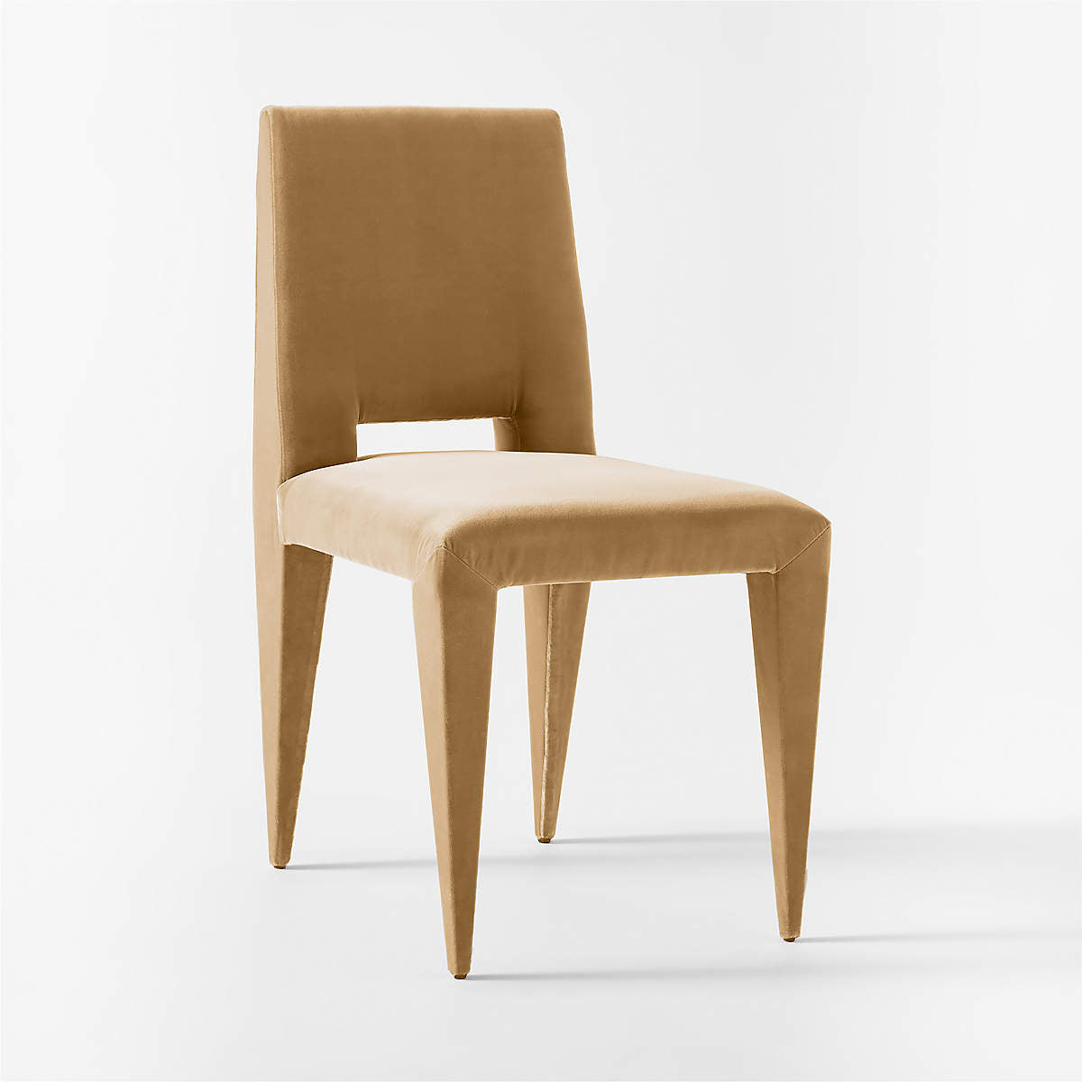 Editorial Velvet Dining Chair in Camel