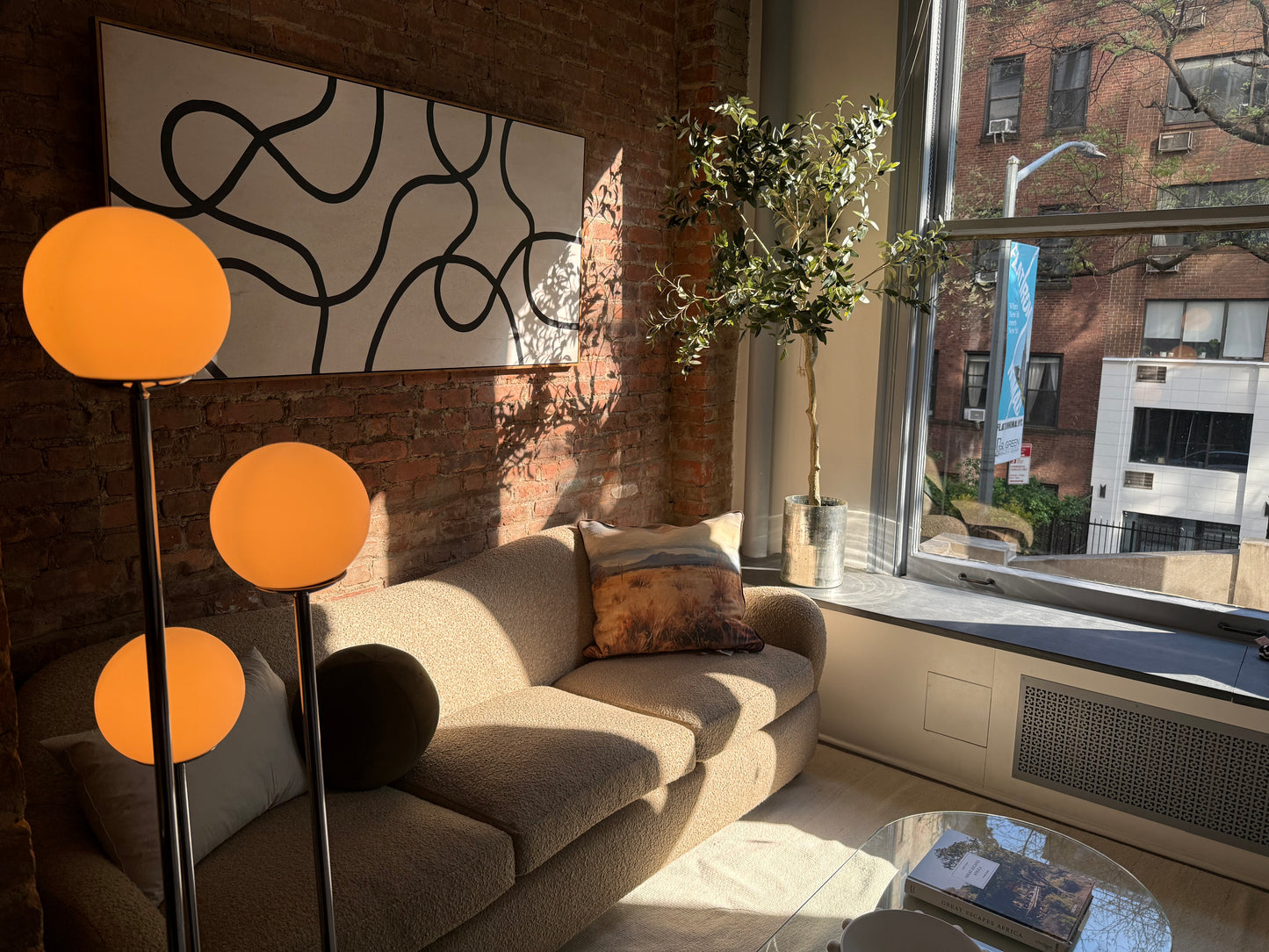 CB2 Bacio Sofa in Camel Boucle 86”