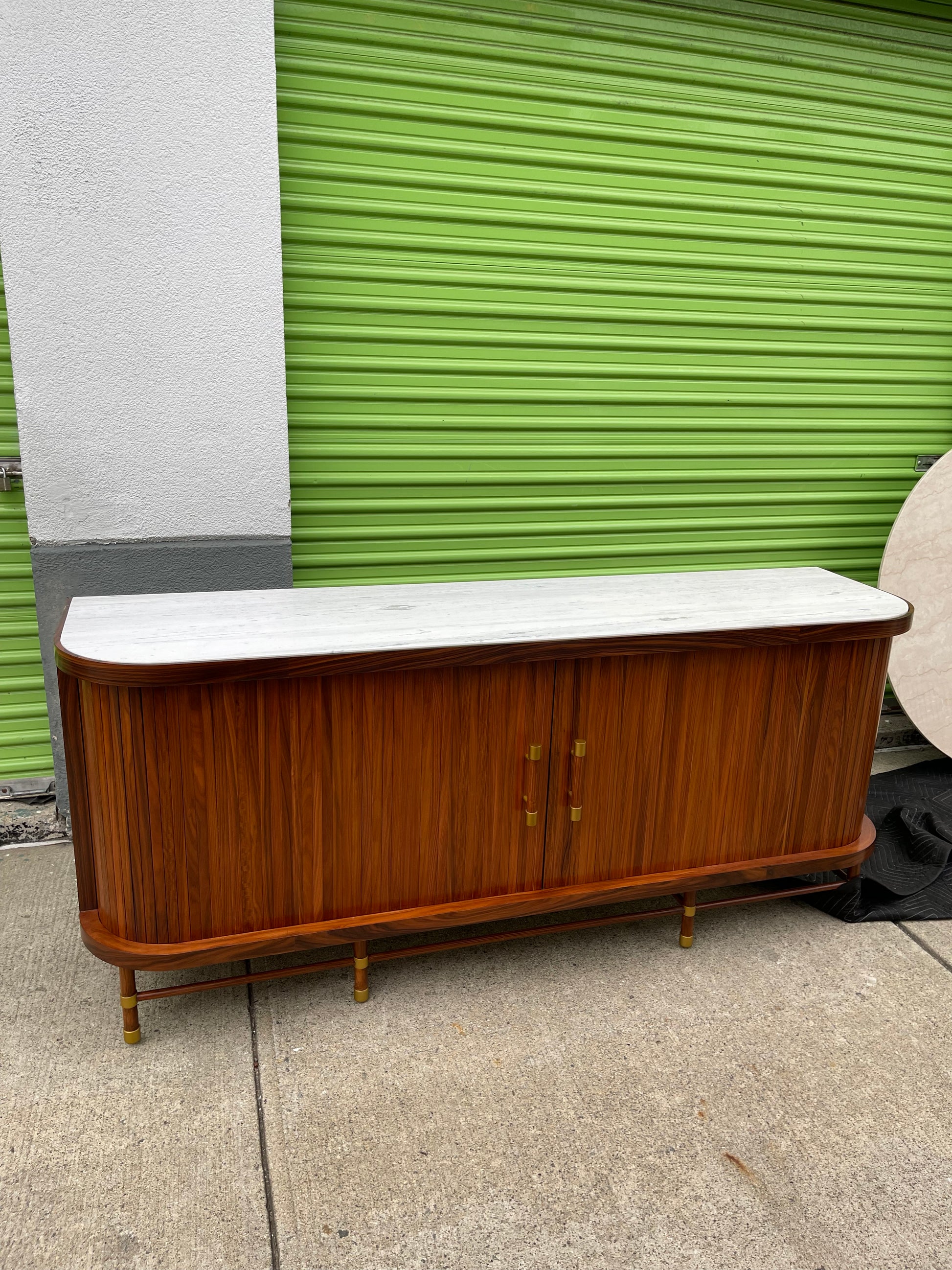 Tamboured Console Buffet Sideboard with Marble