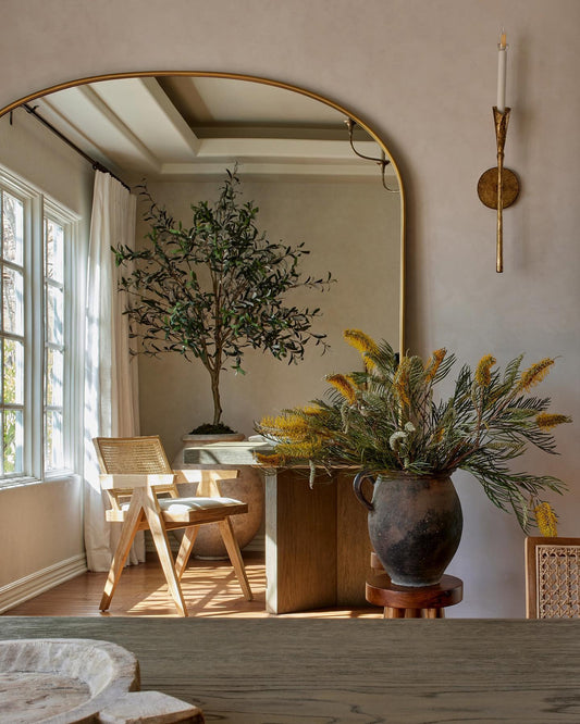 Edge Extra-Large Brass Arch Floor Mirror