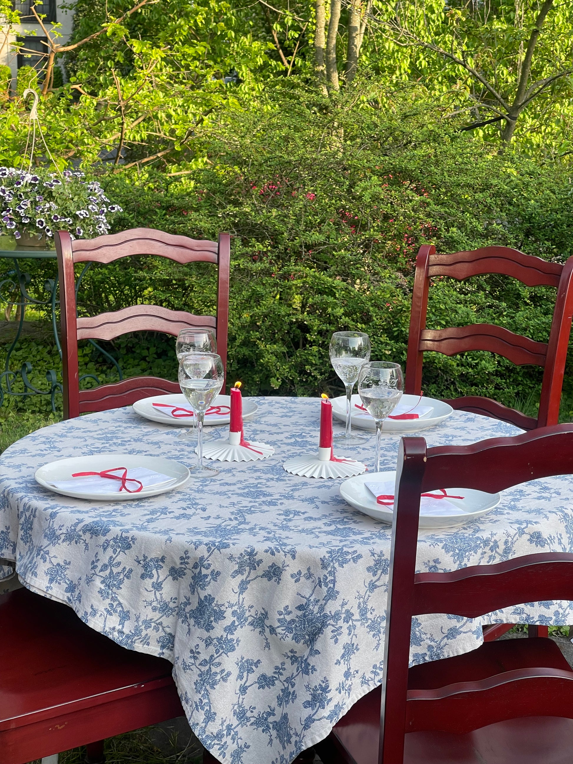 Vintage Red Ladderback Dining Chairs