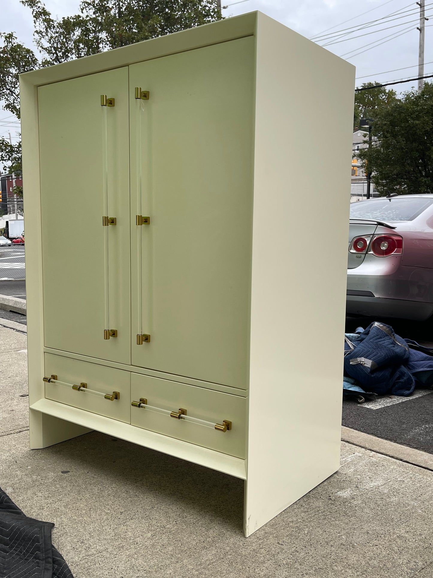 Merriton Cream Lacquered Wardrobe & Armoire by Anthropologie