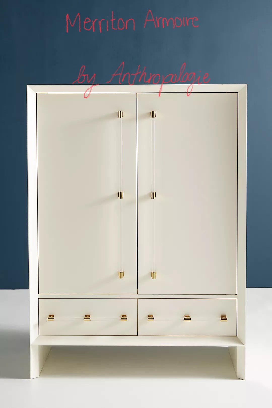 Merriton Cream Lacquered Wardrobe & Armoire by Anthropologie