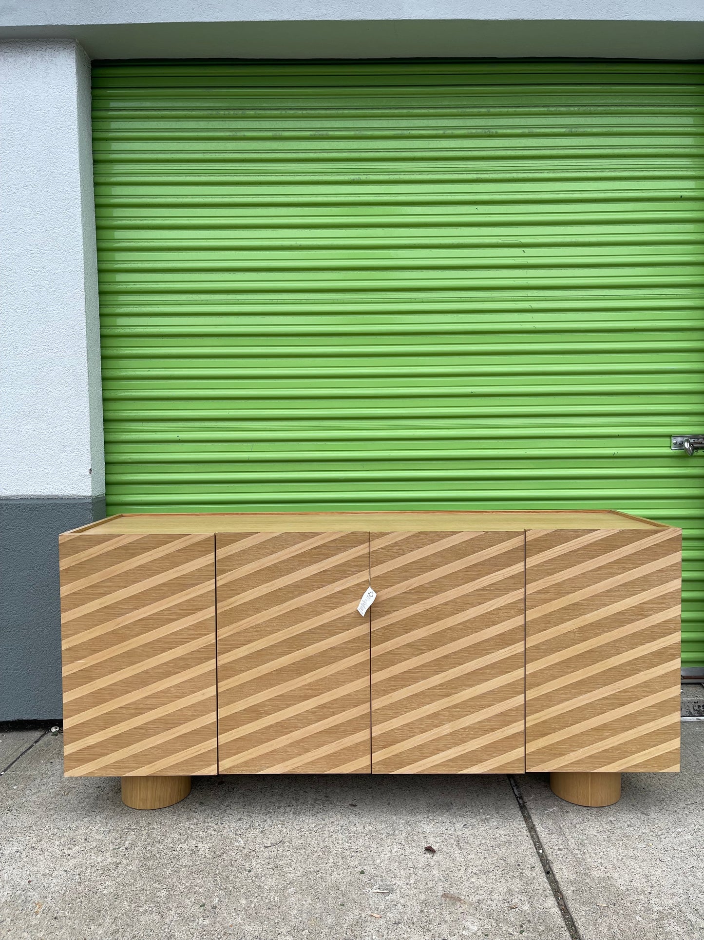 Oak Striped Raya Media Console & Sideboard Cabinet