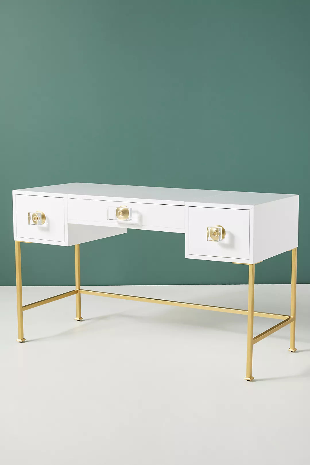 Lacquered White Vanity & Desk