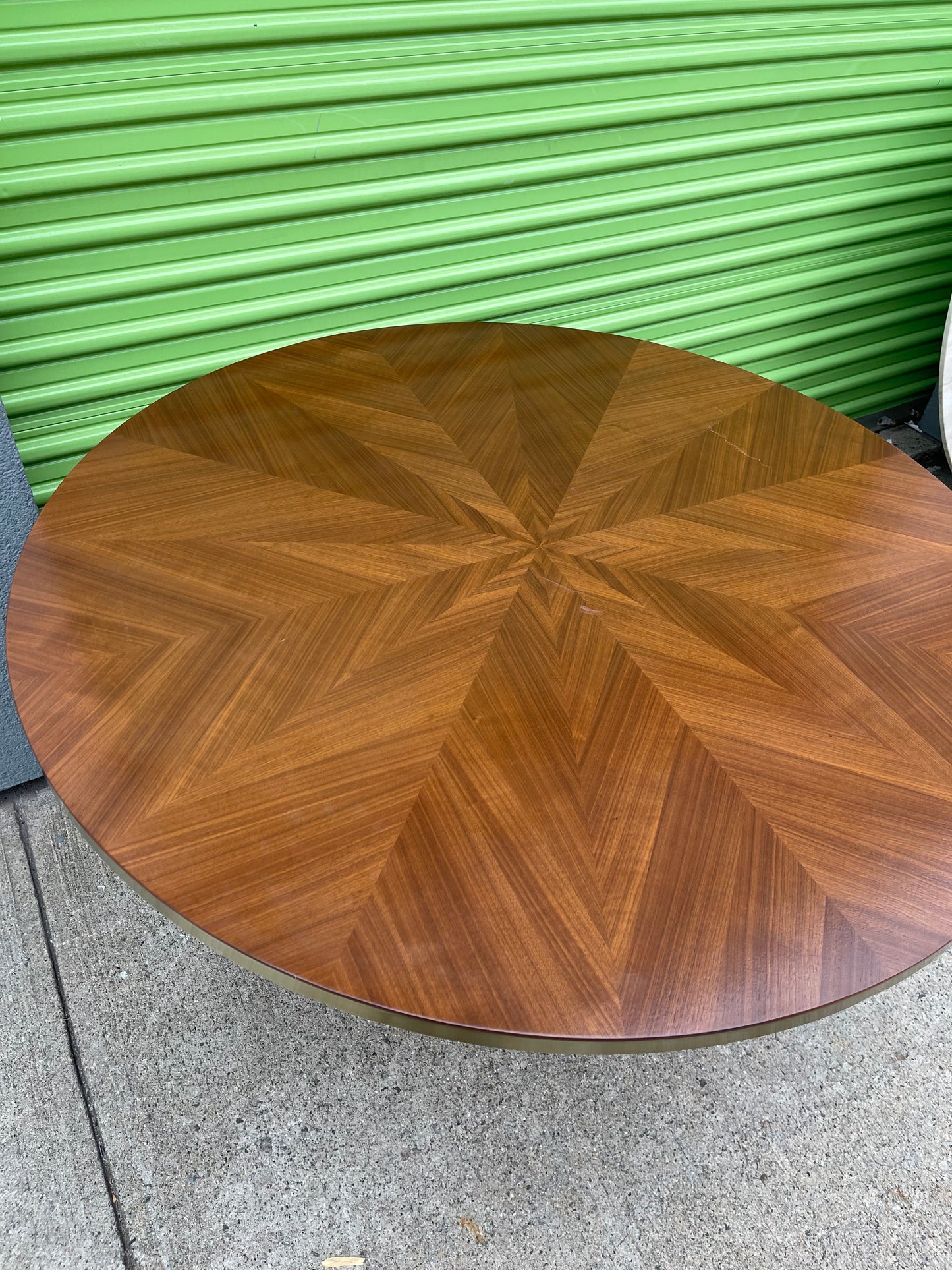 Geometric Wood Pedestal Table