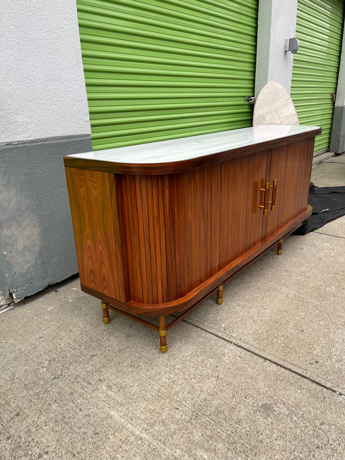 Tamboured Console Buffet Sideboard with Marble