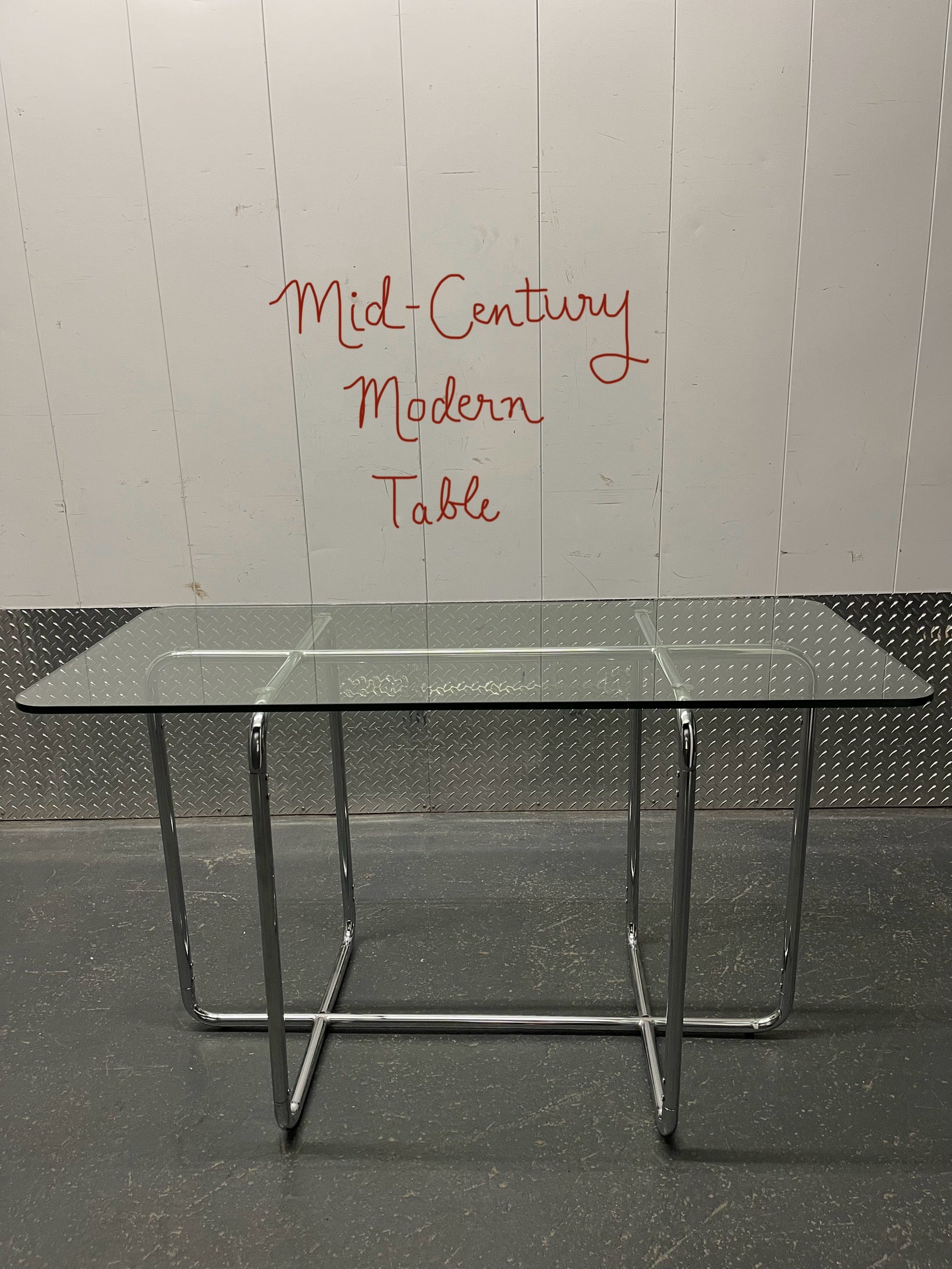 Mid-Century Modern Glass & Chrome Table