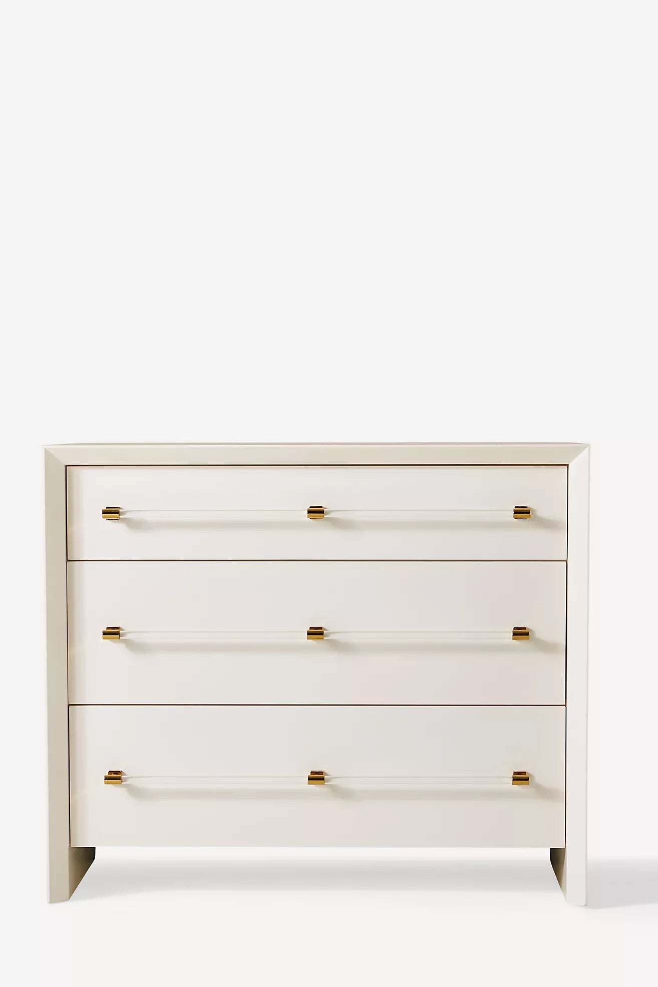 Merriton Cream Lacquered 3-Drawer Dresser