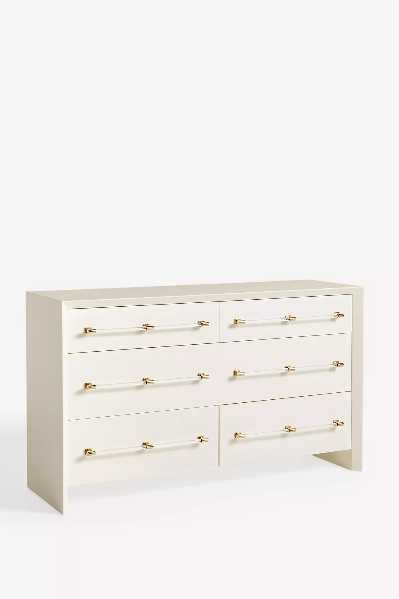 Merriton Cream Lacquered 6-Drawer Dresser