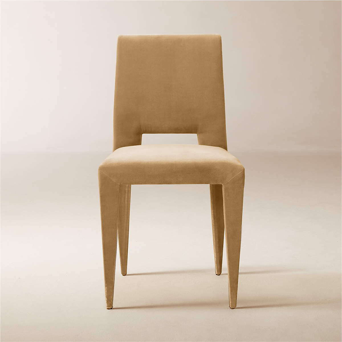 Editorial Velvet Dining Chair in Camel