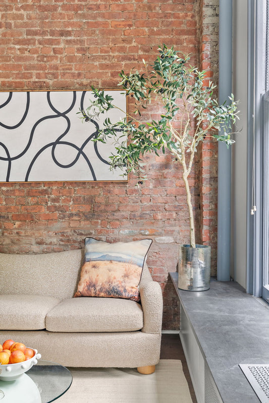 CB2 Bacio Sofa in Camel Boucle 86”