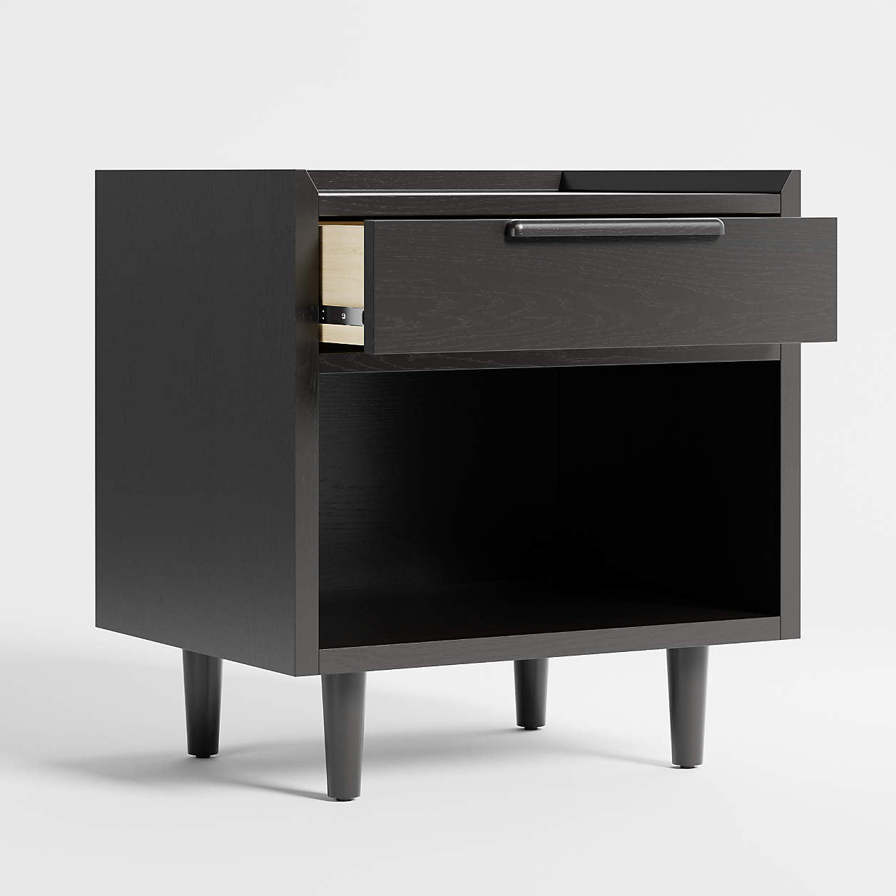 Tate Black One Drawer Nightstand