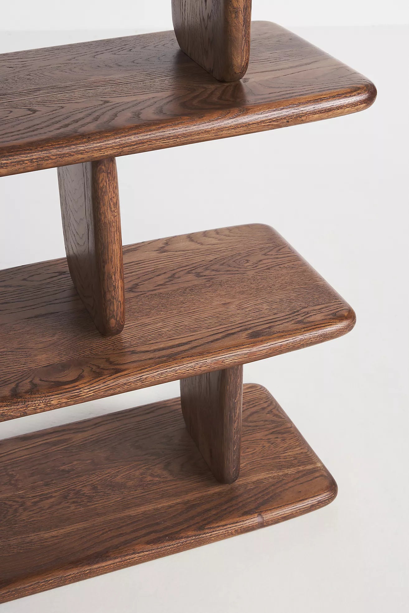 Sculptural Oak 5-Tier Bookshelf