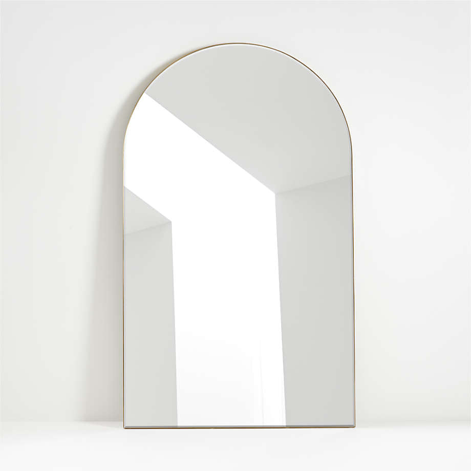 Edge Extra-Large Brass Arch Floor Mirror