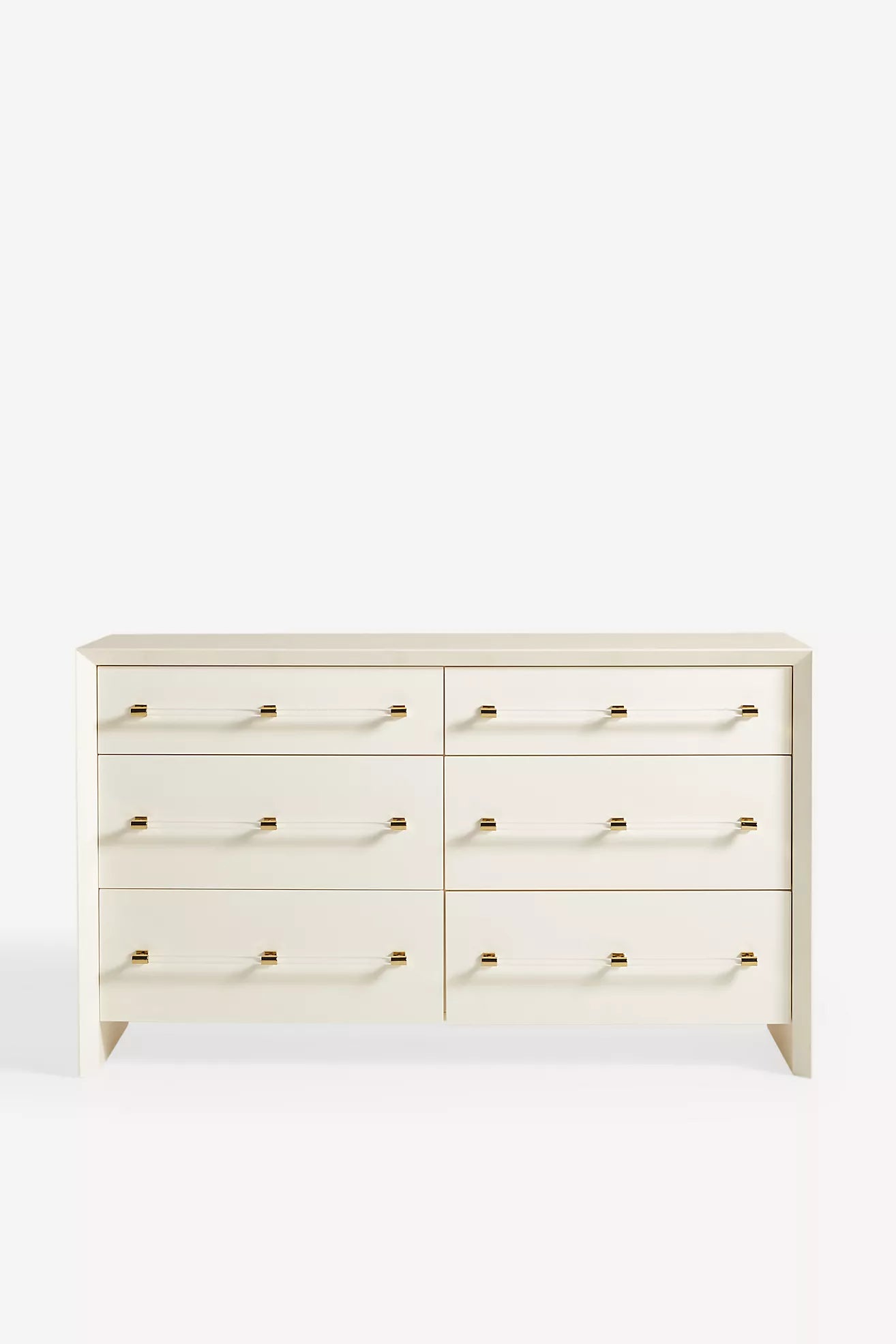 Merriton Cream Lacquered 6-Drawer Dresser