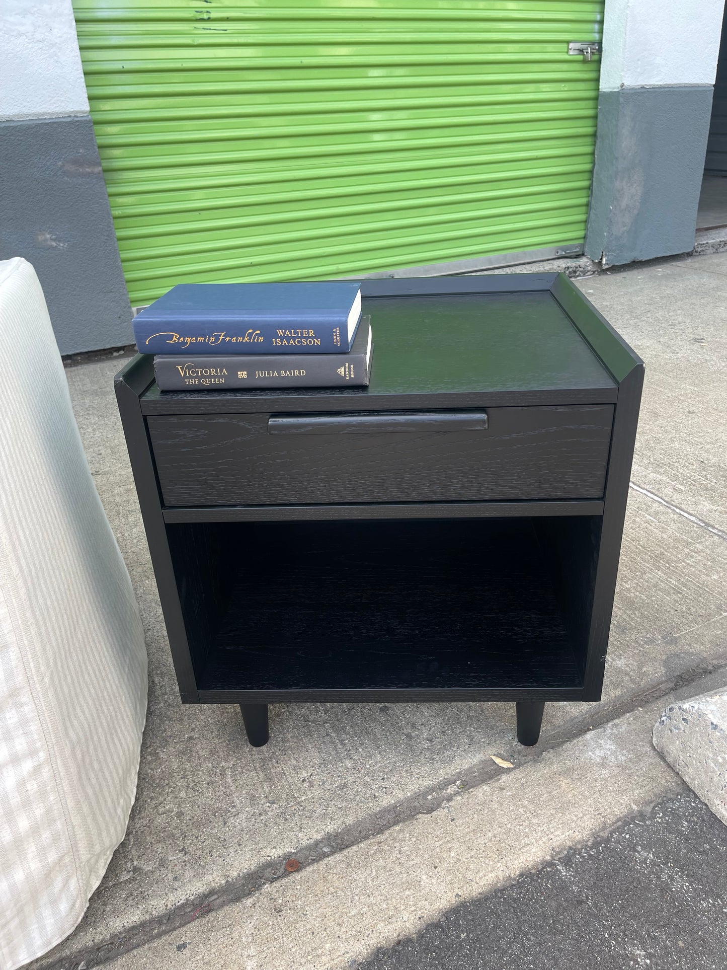 Tate Black One Drawer Nightstand