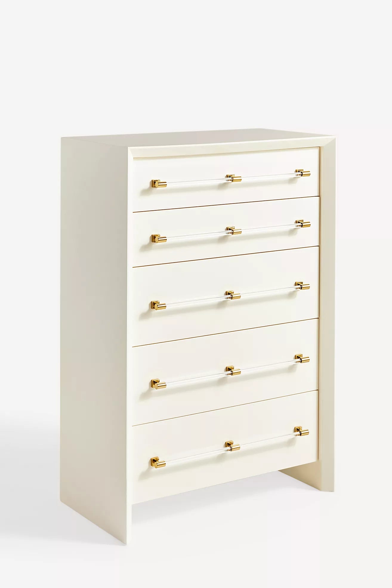 Merriton Cream Lacquered 5-Drawer Dresser