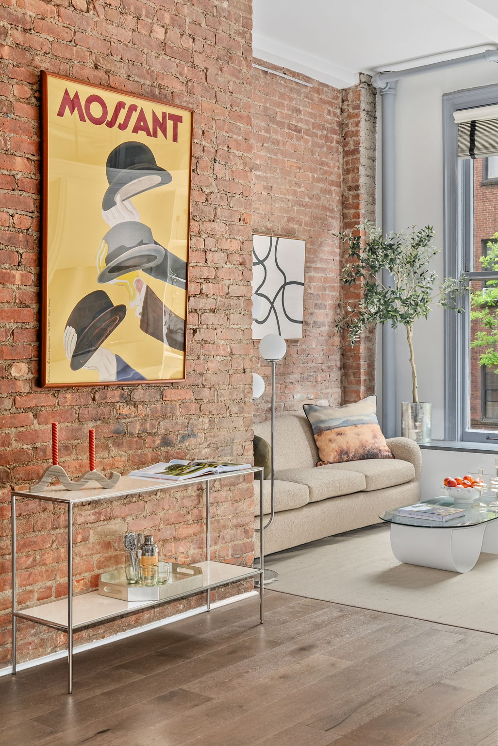 CB2 Bacio Sofa in Camel Boucle 86”