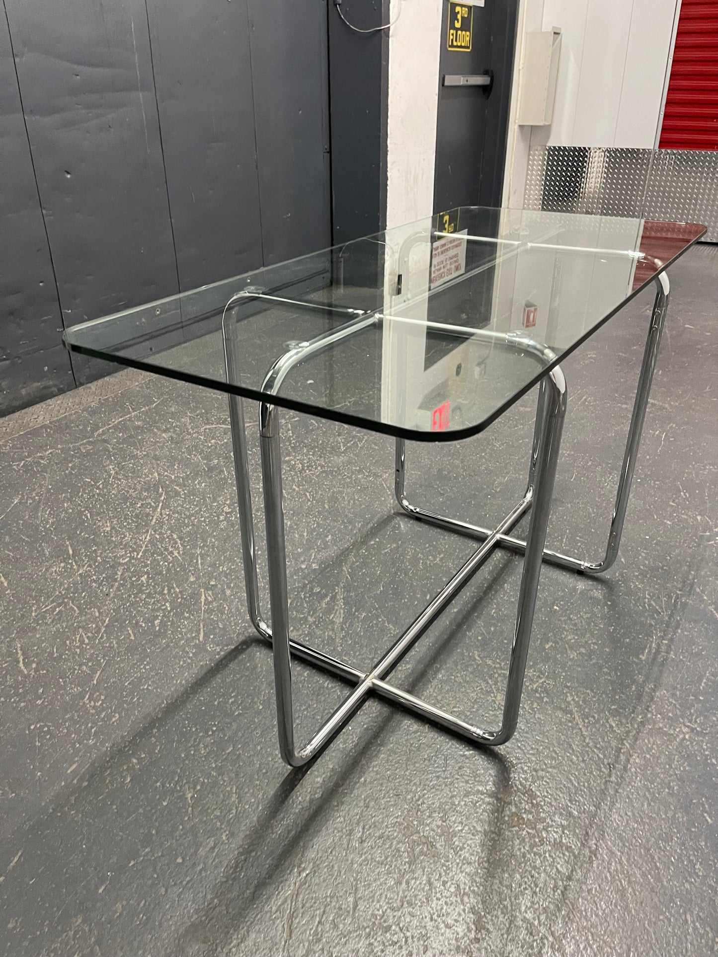 Mid-Century Modern Glass & Chrome Table