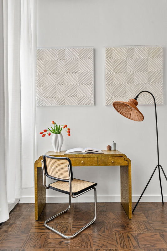 Bronze Lotus Embossed Console Table by Anthropologie
