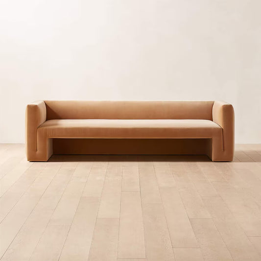 Linear Sculptural Velvet Sofa