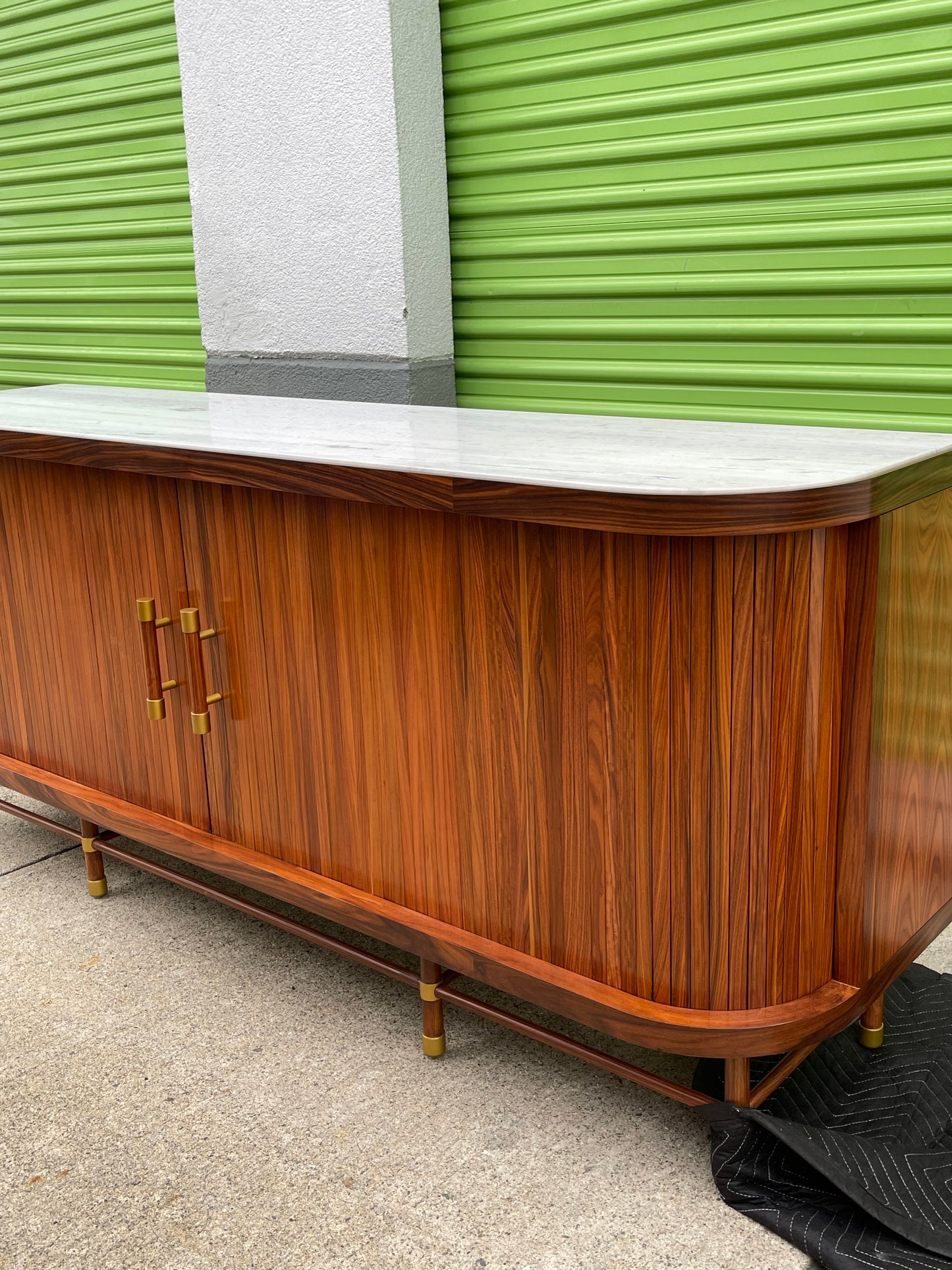 Tamboured Console Buffet Sideboard with Marble