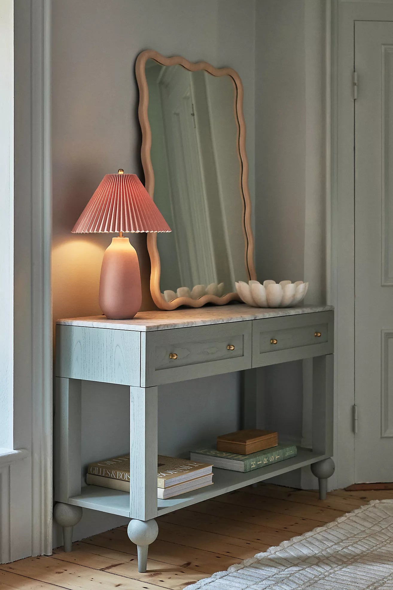 Fern Marble Entryway Console Table