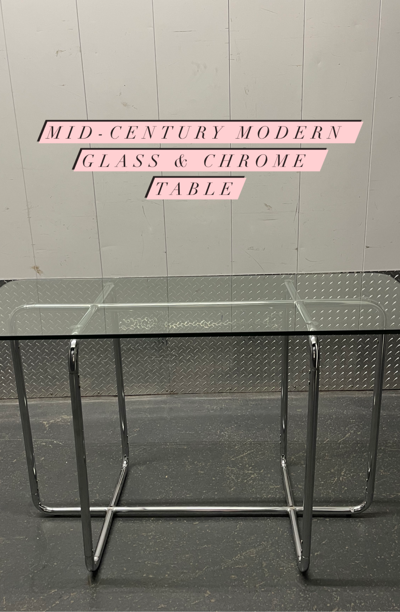 Mid-Century Modern Glass & Chrome Table