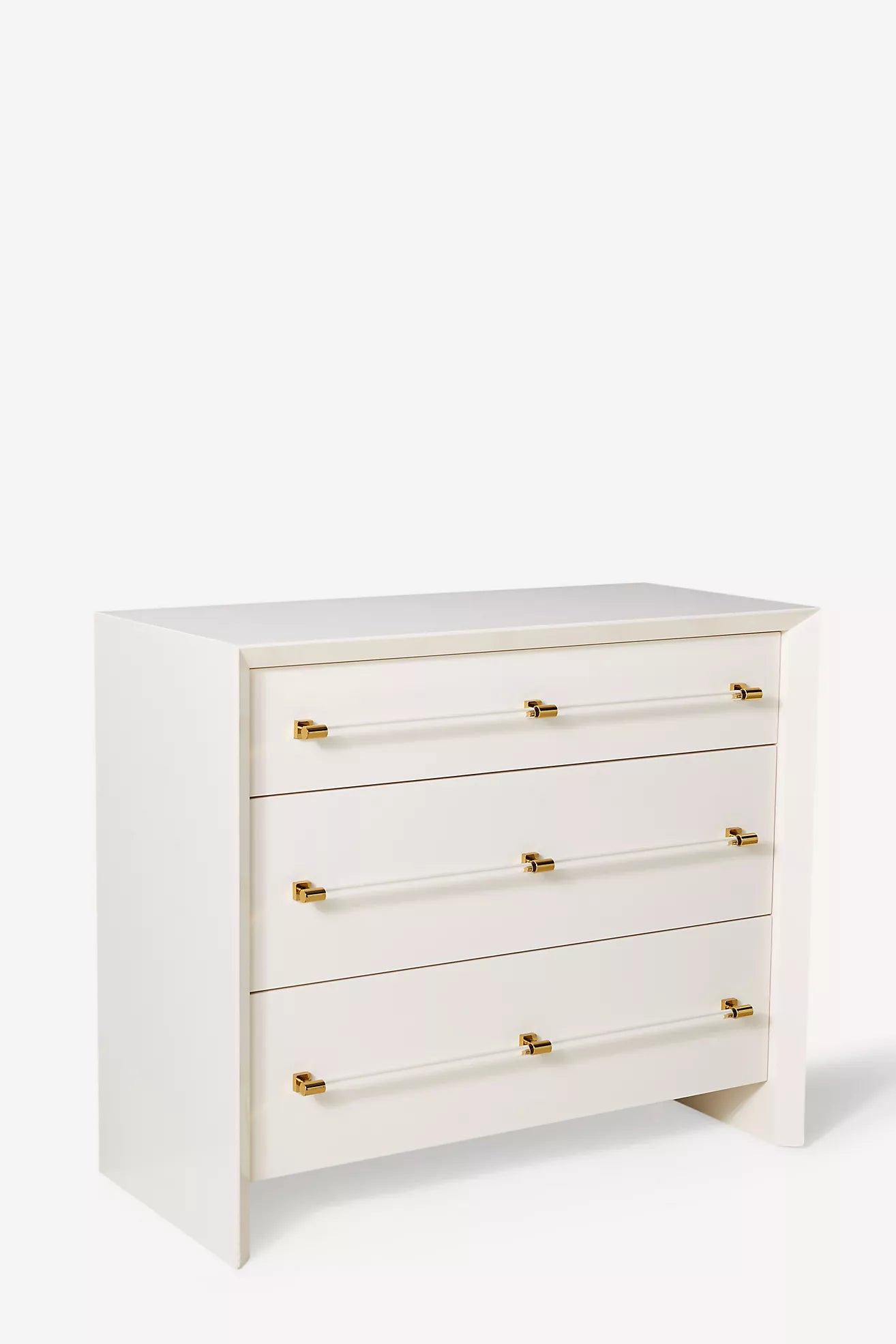 Merriton Cream Lacquered 3-Drawer Dresser