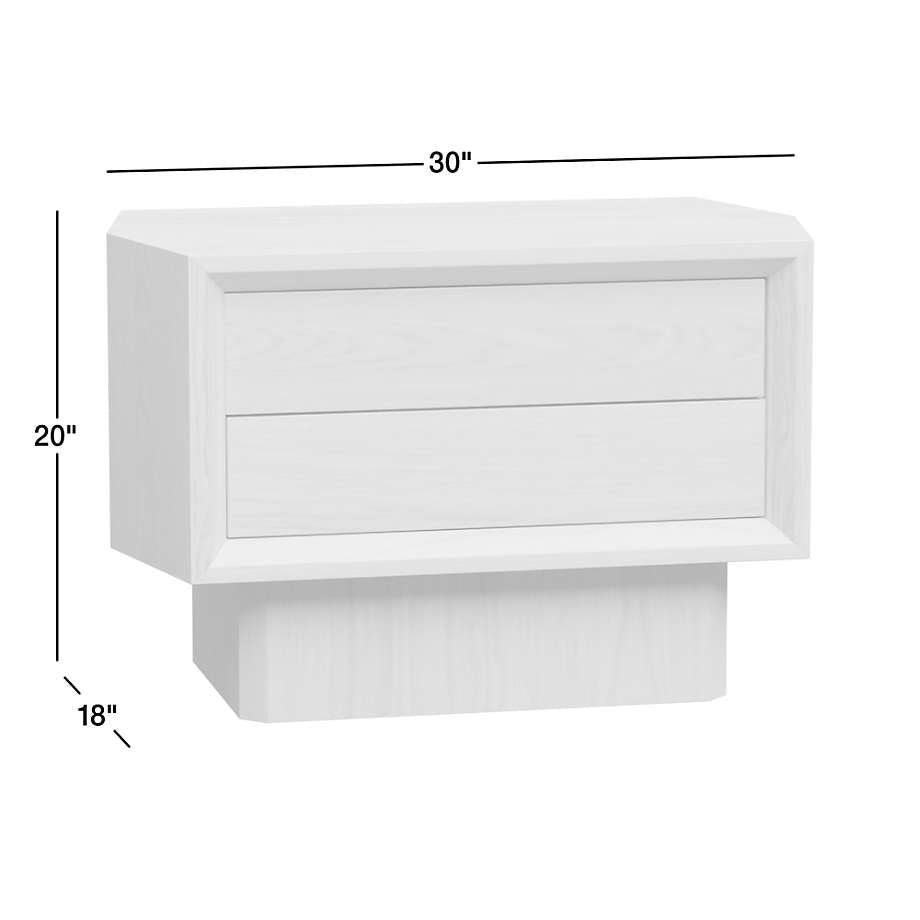 Oak 2-Drawer Nightstand with Power Outlet