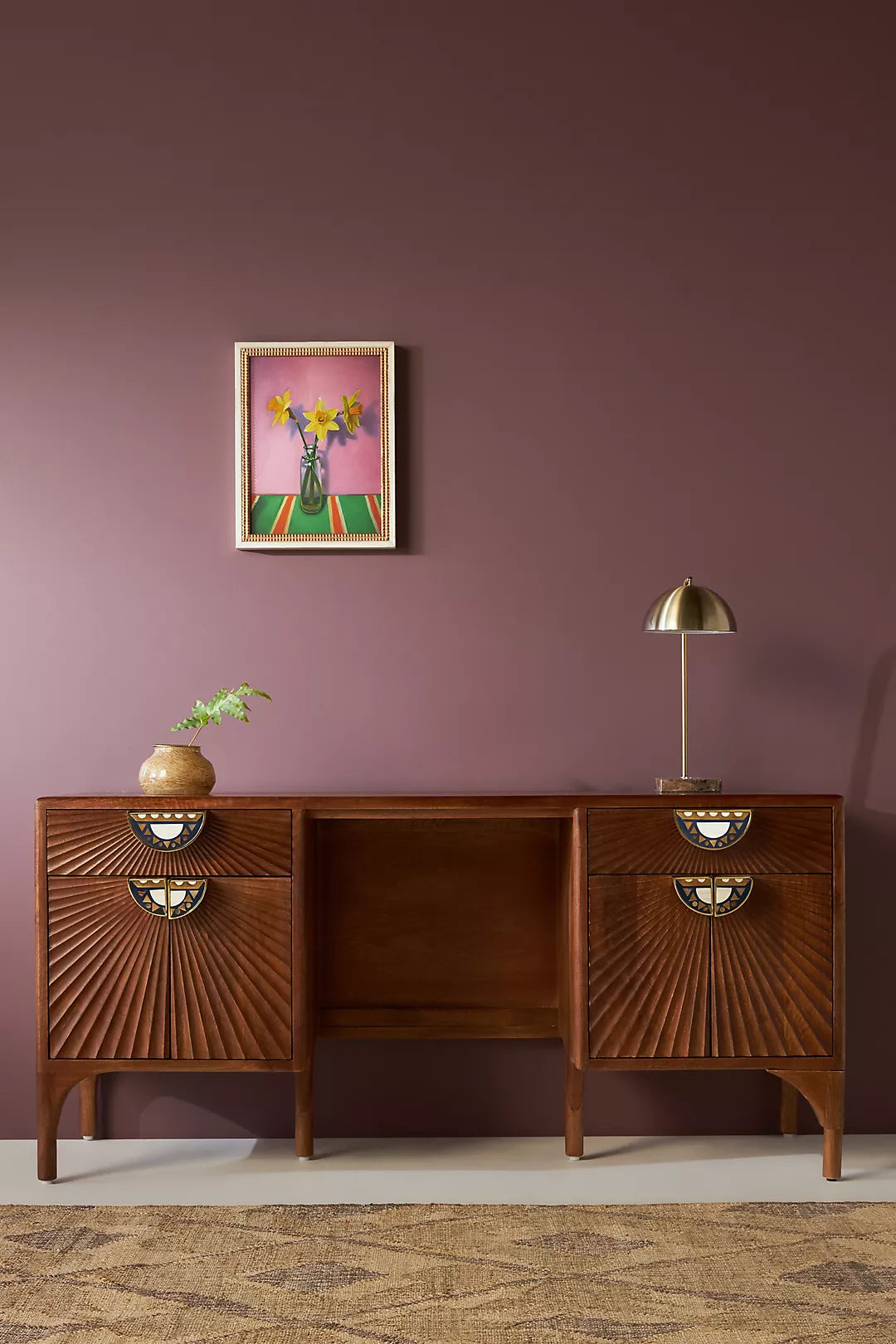 Tropical Hardwood Executive Desk