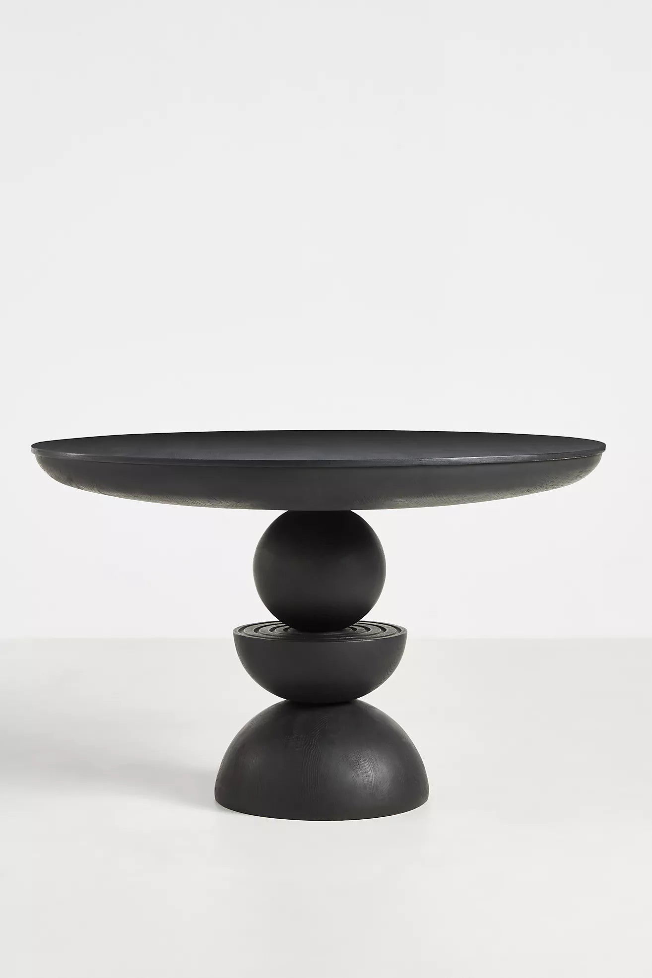 Sculptural Black Finish Dining Table