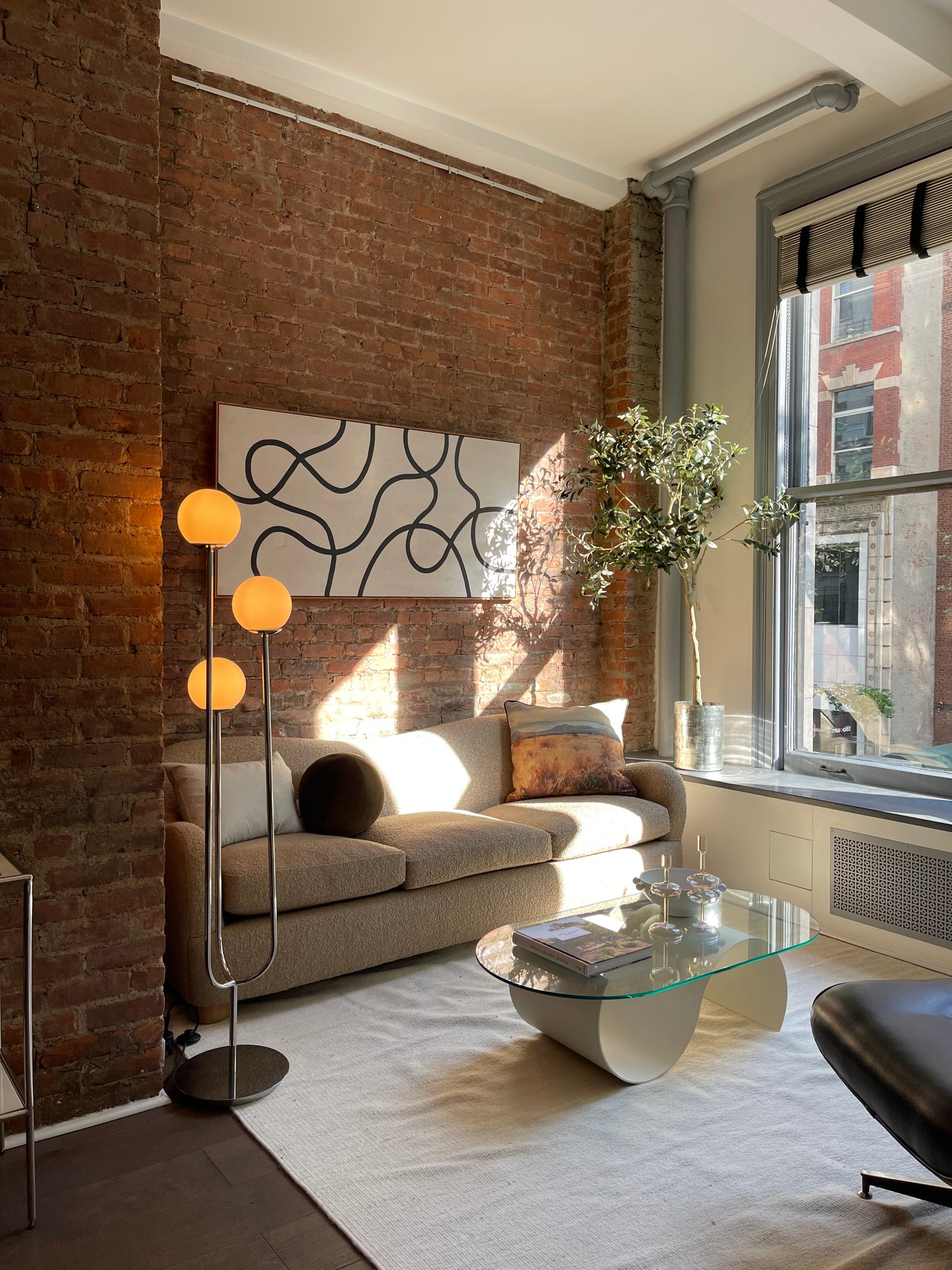 CB2 Bacio Sofa in Camel Boucle 86”