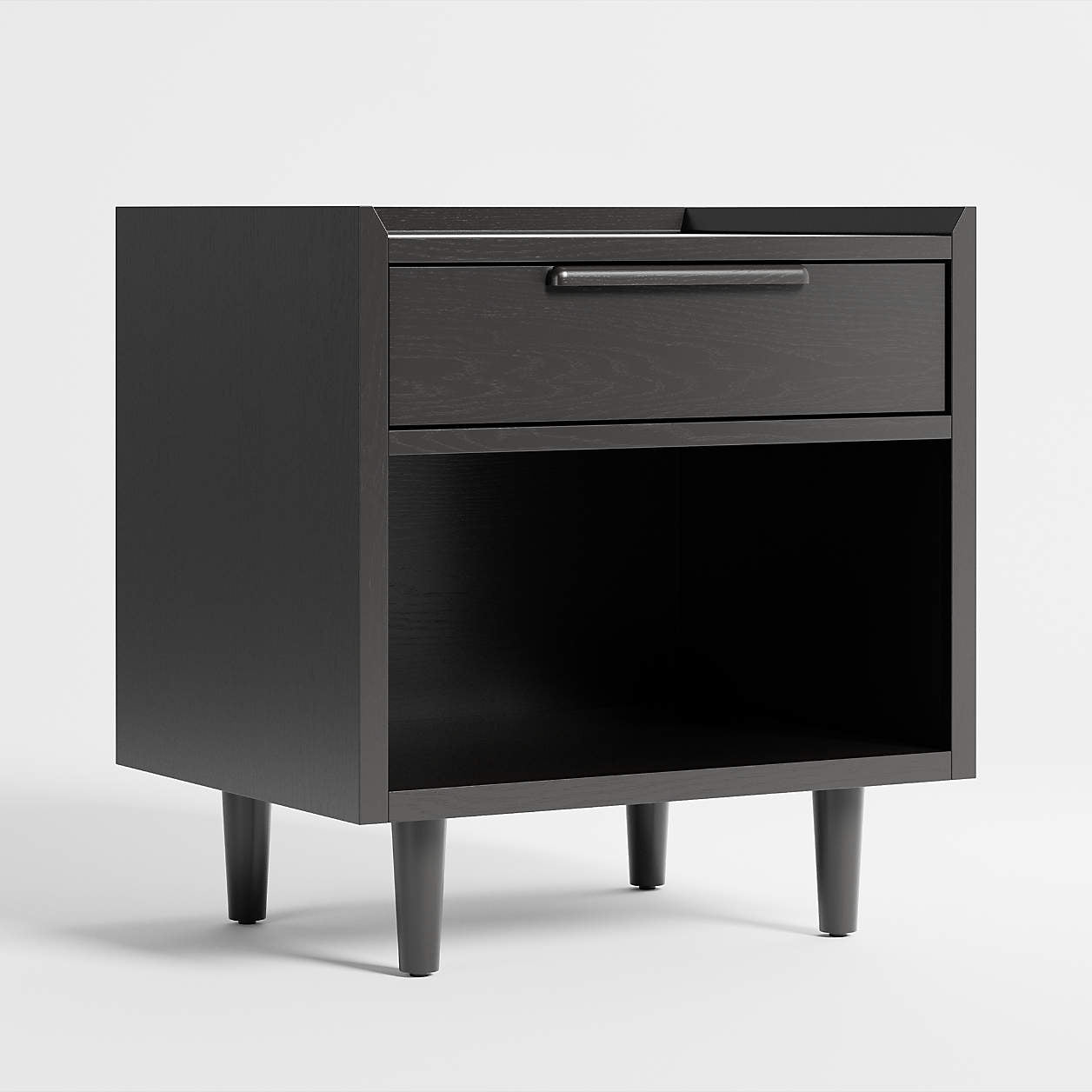 Tate Black One Drawer Nightstand