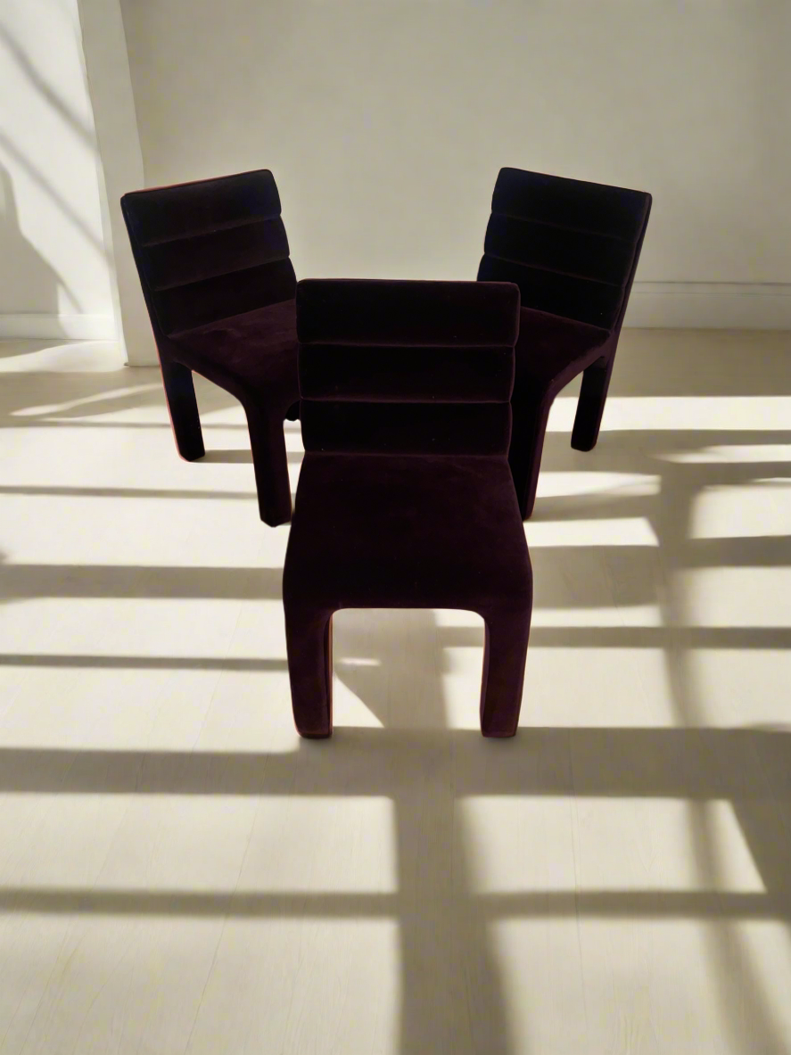 Castell Burgundy Velvet Dining Chairs by CB2