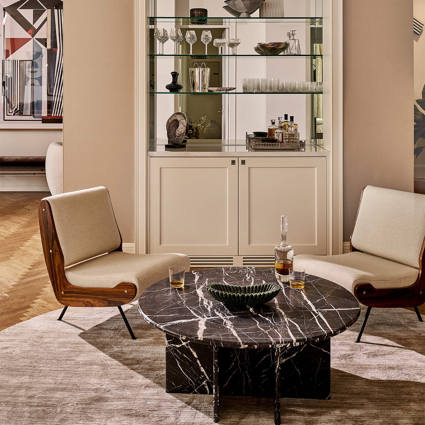 CB2 Meda Ivory Wool Armchairs