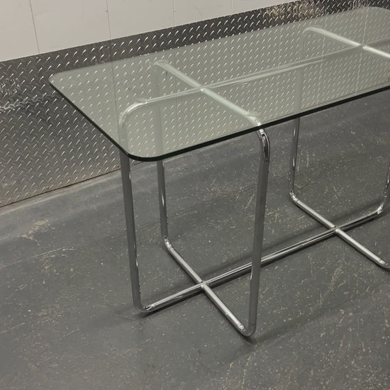 Mid-Century Modern Glass & Chrome Table