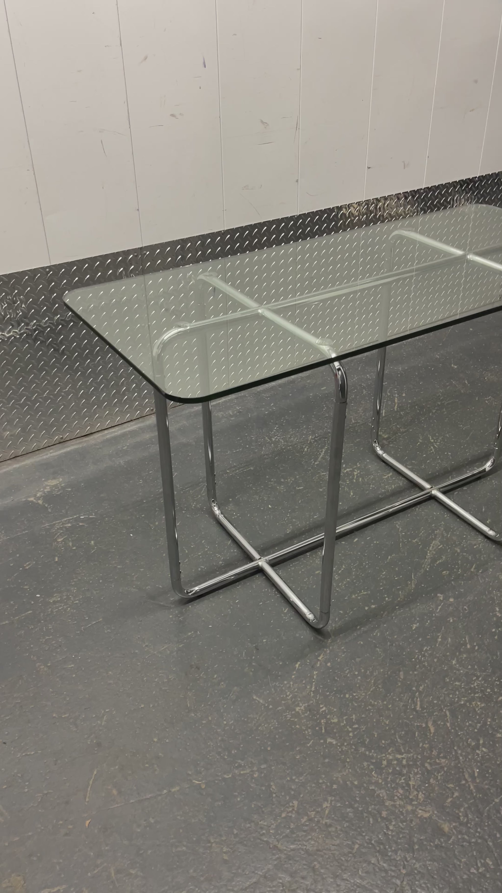 Mid-Century Modern Glass & Chrome Table