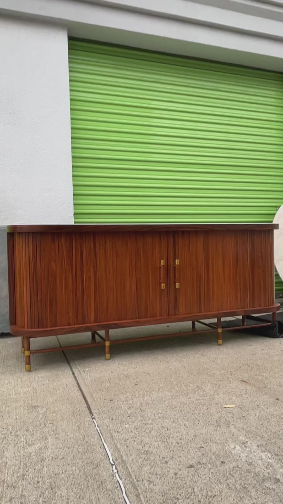 Tamboured Console Buffet Sideboard with Marble