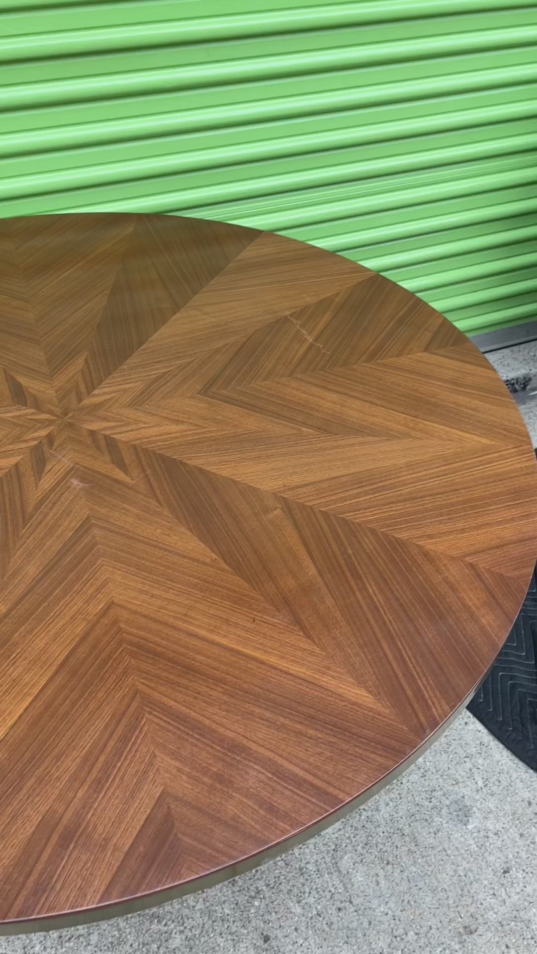 Geometric Wood Pedestal Table