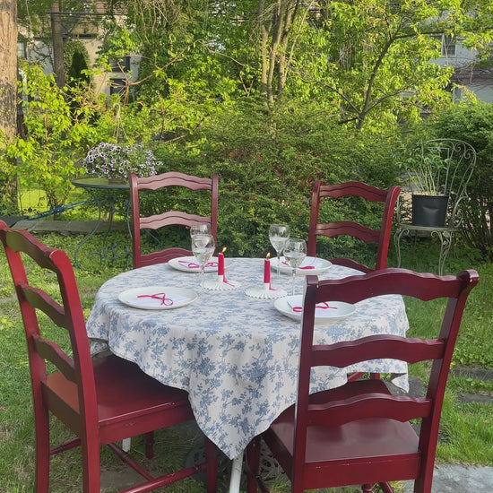 Vintage Red Ladderback Dining Chairs